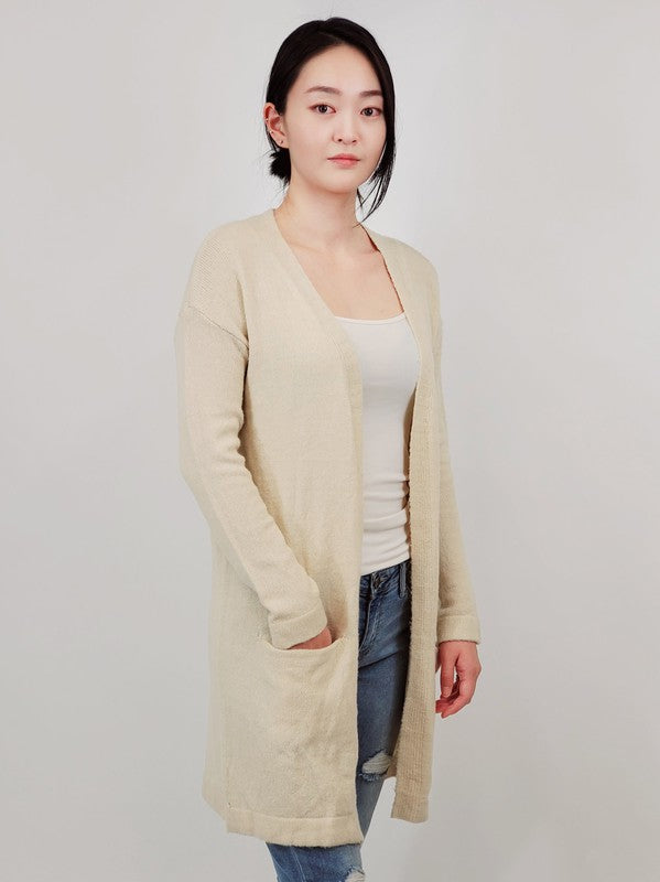 Mak Cozy Elastic Loose Fit  Sweater Cardigan w/Pockets