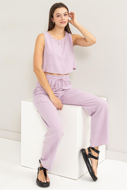 HYFVE Linen Blended Top and Pants Set