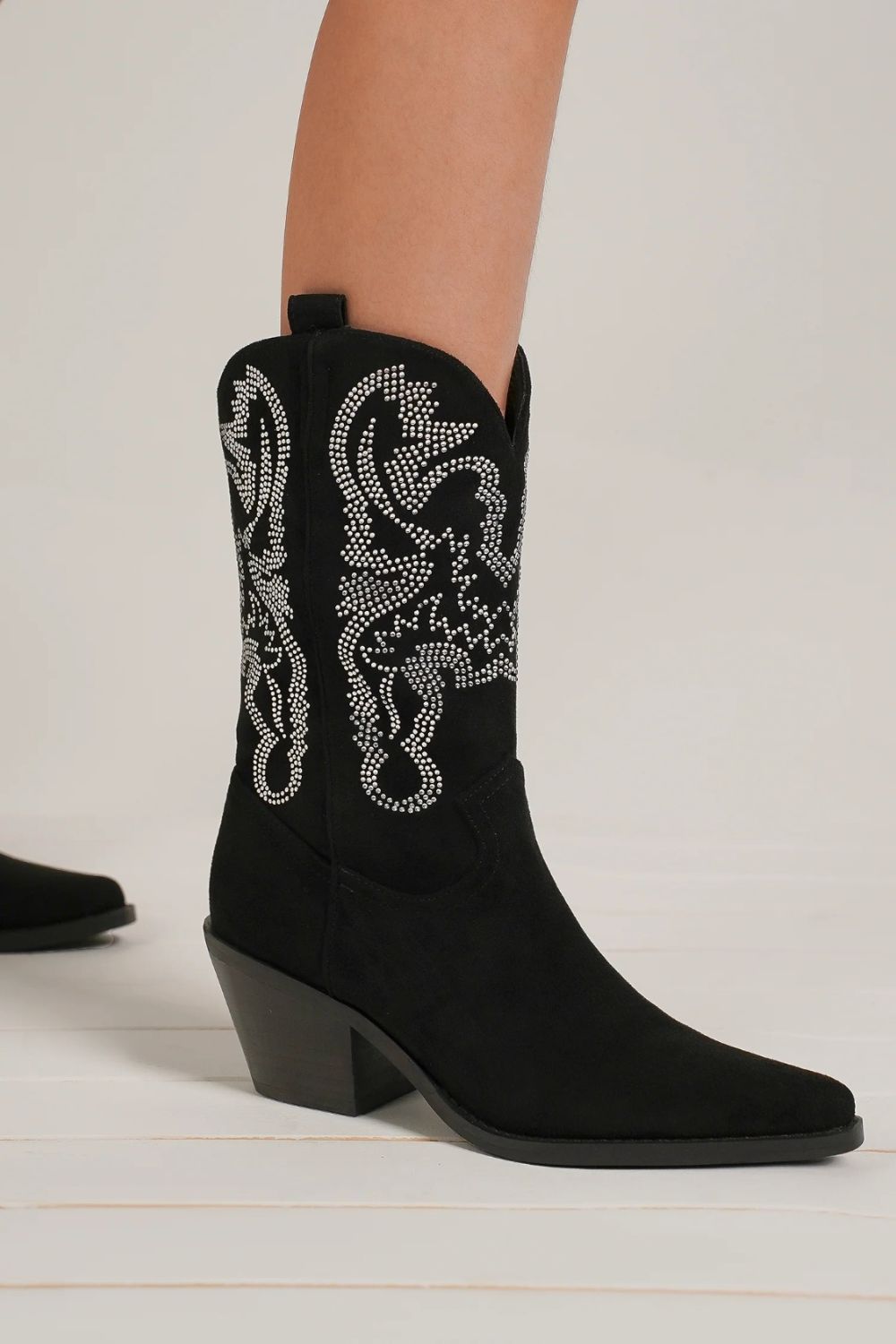 Beast Fashion Rhinestone Detail Point Toe Boots - Boho Soho