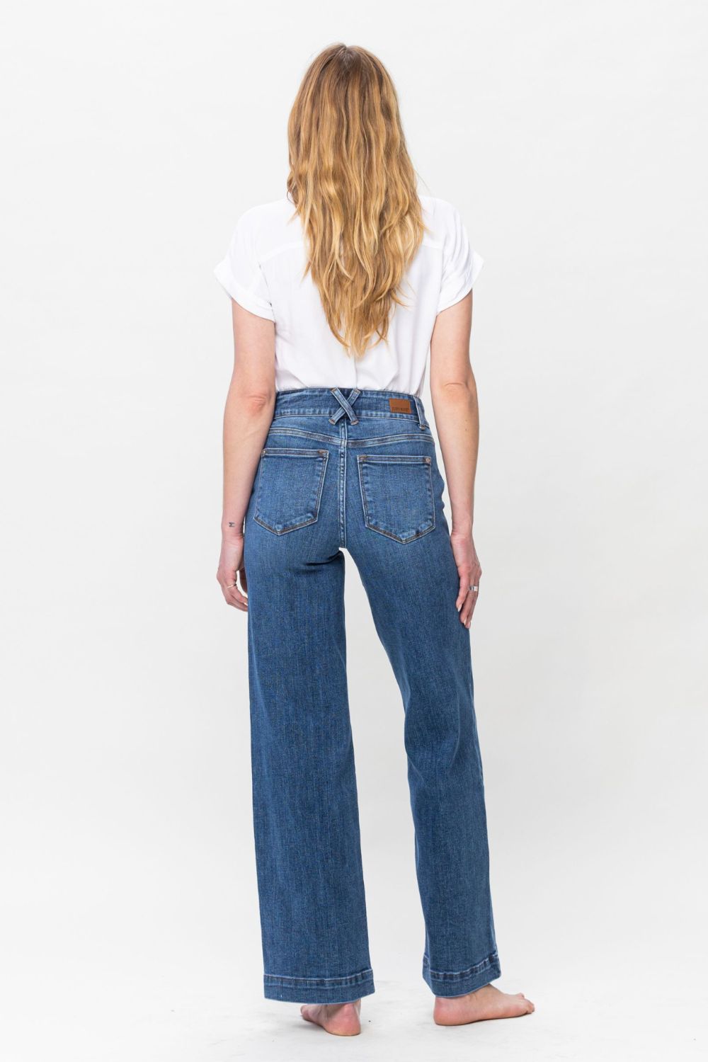 Judy Blue Double Button Wide Leg Jeans