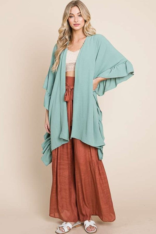 Jade by Jane Wide sleeves ruffle kimono