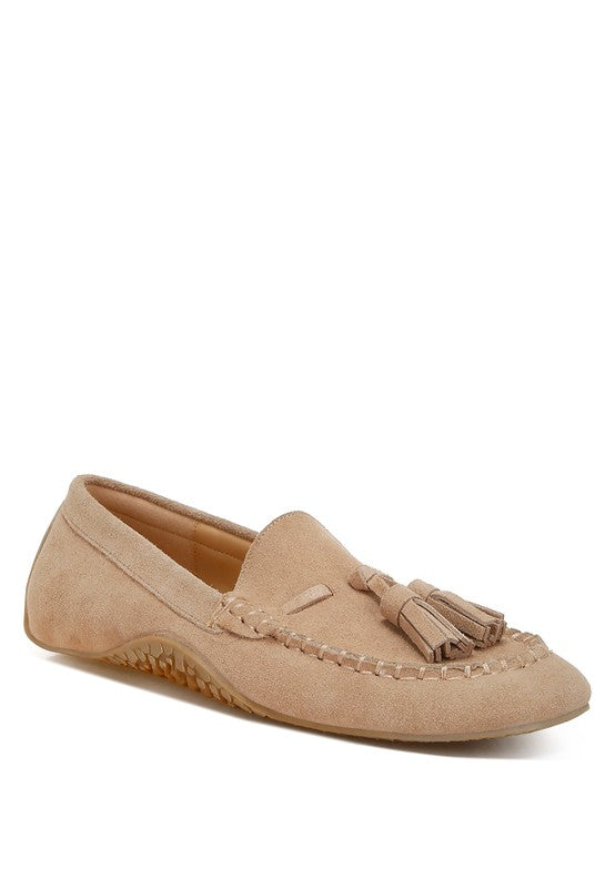 Rag & Co Kipstar Suede Round Toe Tassel Driving Loafers