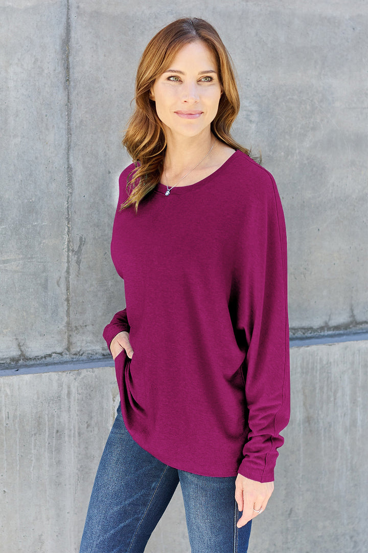 Double Take Round Neck Long Sleeve T-Shirt