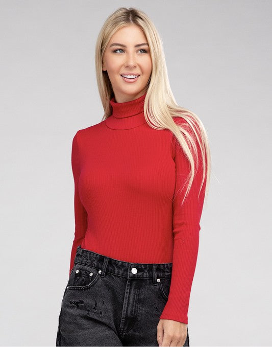 Ambiance Long-Sleeve Turtleneck Bodysuit