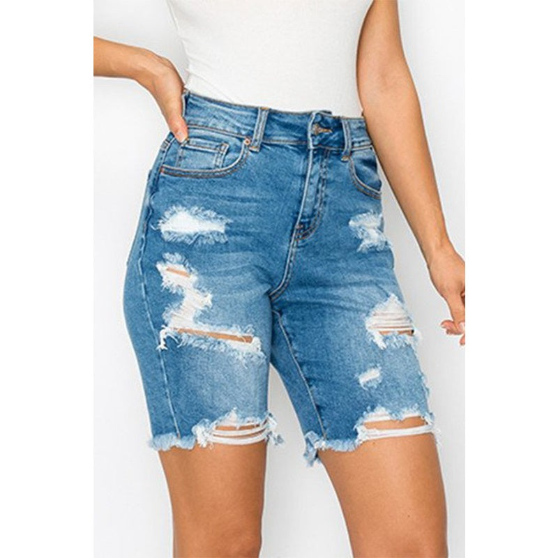 Wax Jean DESTRUCTED BOYFRIEND BERMUDA - Boho Soho