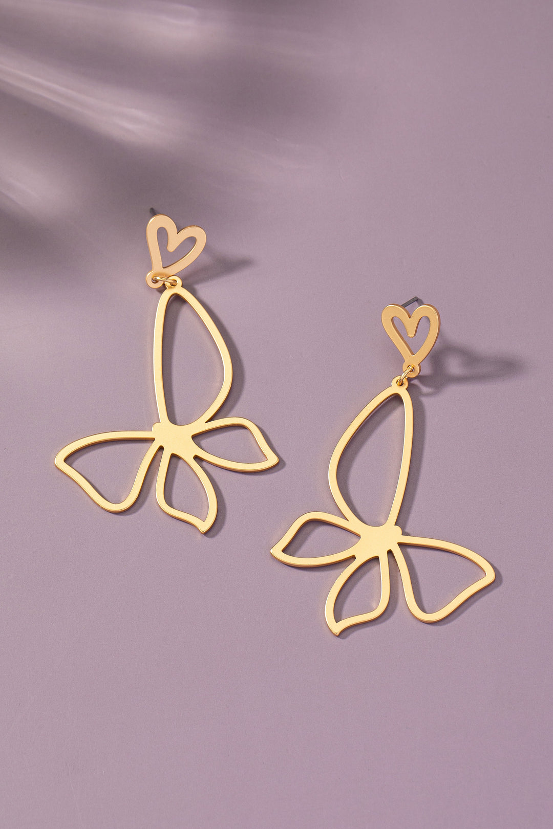 Butterfly Heart Cutout Earrings - Boho Soho