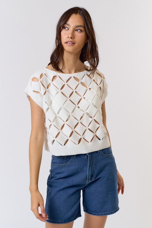 Lalavon Cut Out Detail Knit Top