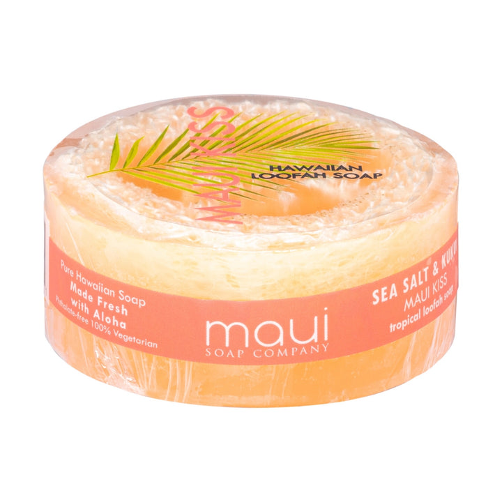 Maui Soap Co. Maui Kiss Sea Salt & Kukui Exfoliating Loofah Soap 4.75oz