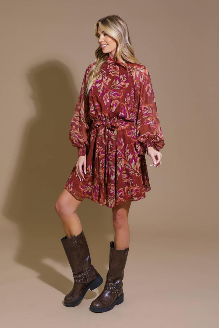 FLYING TOMATO ARTISTIC ESSENCE WOVEN MINI DRESS