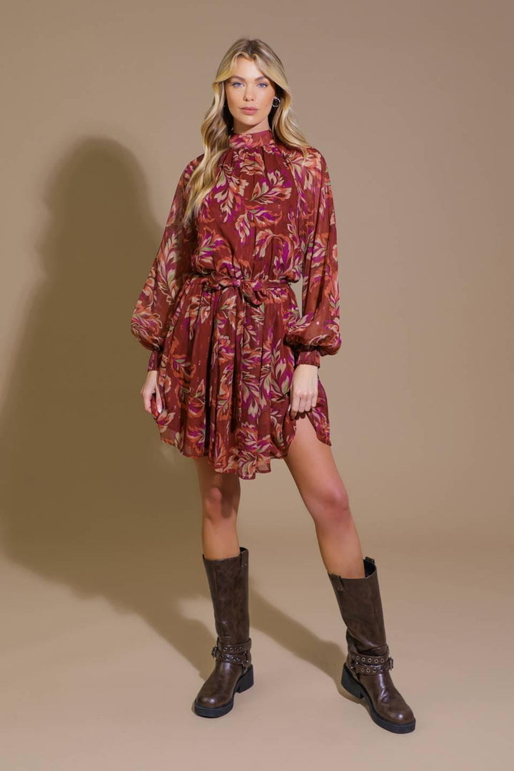 FLYING TOMATO ARTISTIC ESSENCE WOVEN MINI DRESS