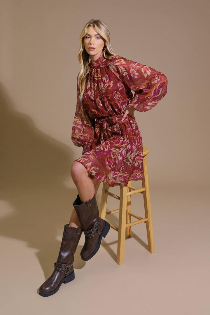 FLYING TOMATO ARTISTIC ESSENCE WOVEN MINI DRESS