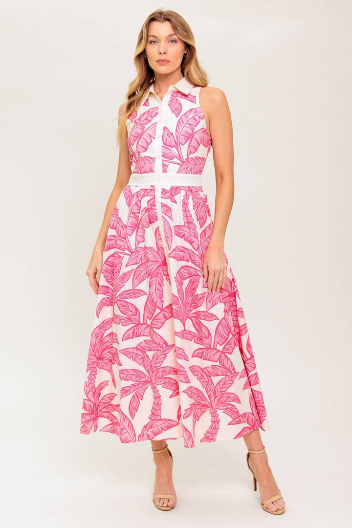 Flying Tomato WHISPER IN BLOOM WOVEN MIDI DRESS