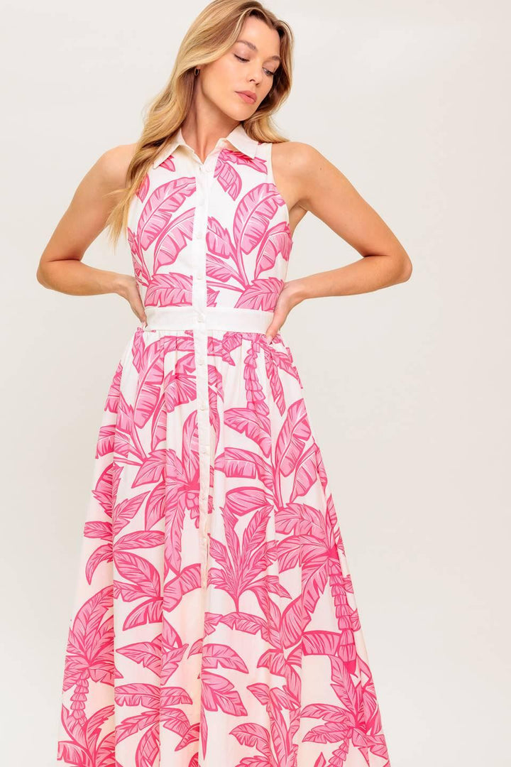 Flying Tomato WHISPER IN BLOOM WOVEN MIDI DRESS