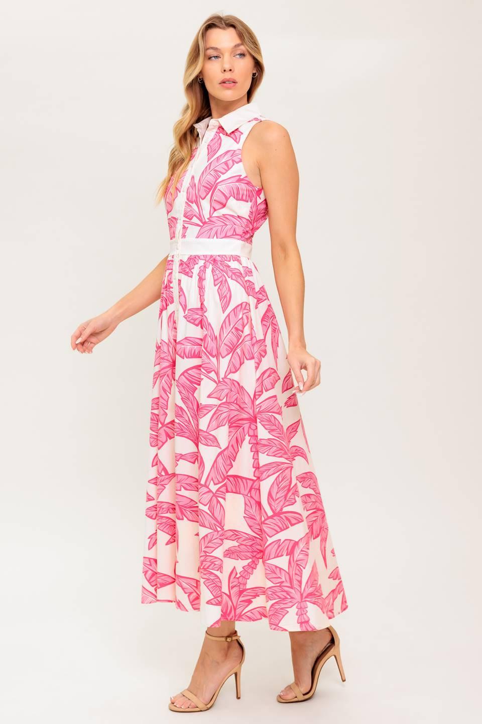 Flying Tomato WHISPER IN BLOOM WOVEN MIDI DRESS