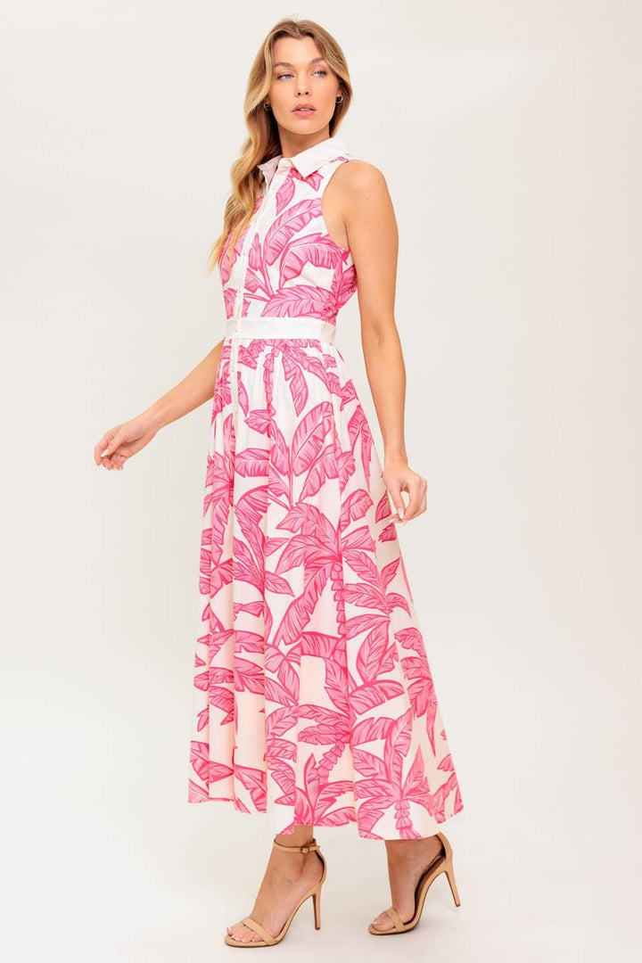Flying Tomato WHISPER IN BLOOM WOVEN MIDI DRESS