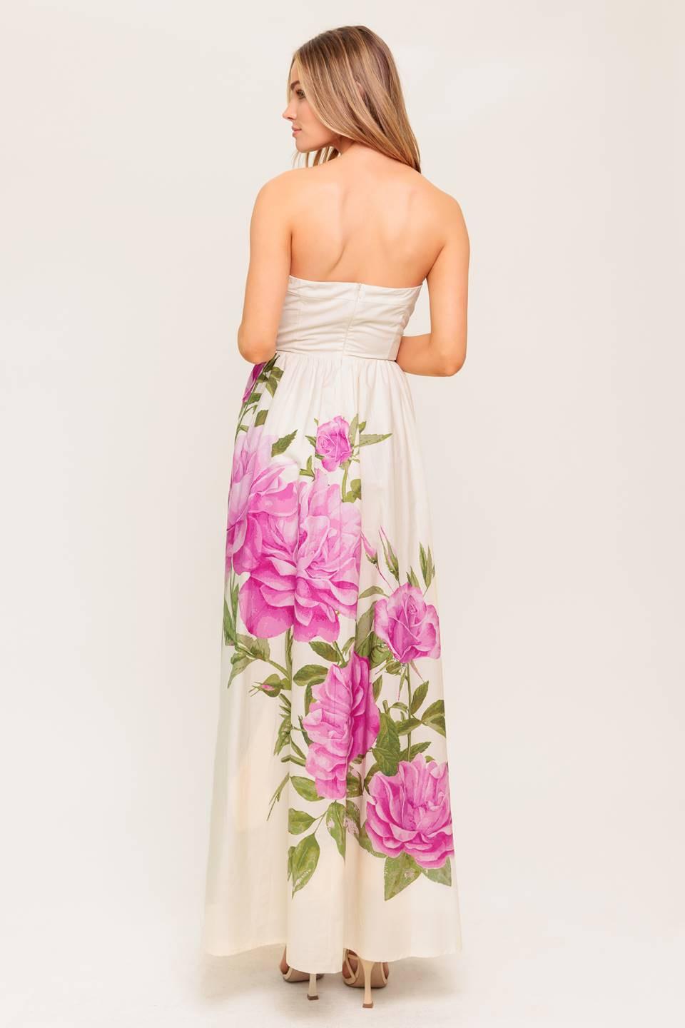 Flying Tomato CAUGHT IN THE BREEZE FLORAL WOVEN MAXI DRESS
