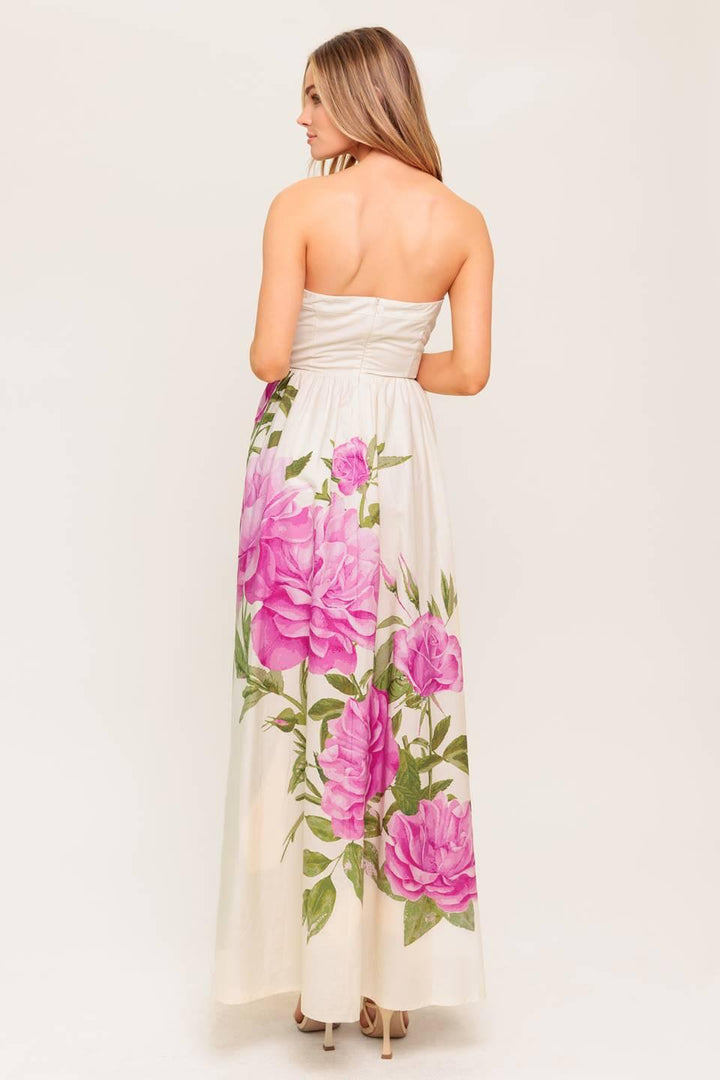 Flying Tomato CAUGHT IN THE BREEZE FLORAL WOVEN MAXI DRESS