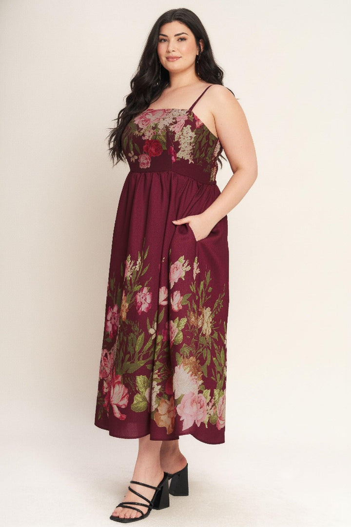 Flying Tomato SECRET GARDEN ROMANCE WOVEN ANKLE DRESS
