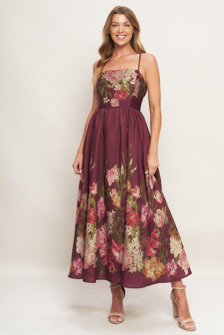 Flying Tomato SECRET GARDEN ROMANCE WOVEN ANKLE DRESS