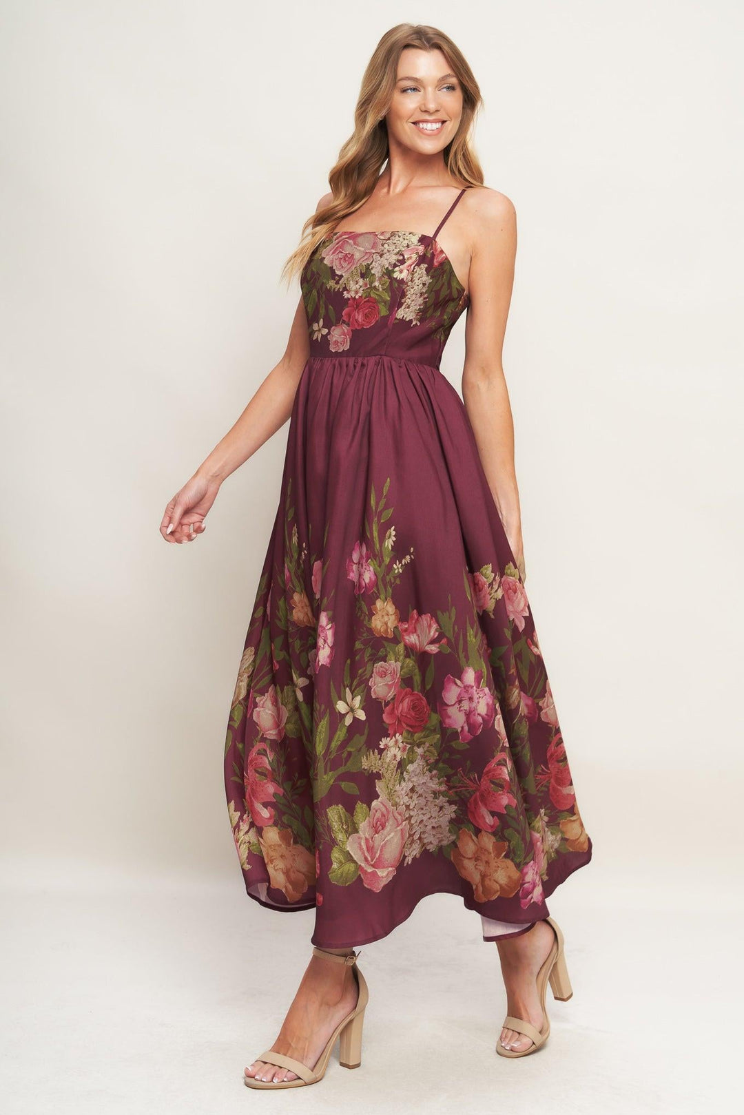 Flying Tomato SECRET GARDEN ROMANCE WOVEN ANKLE DRESS