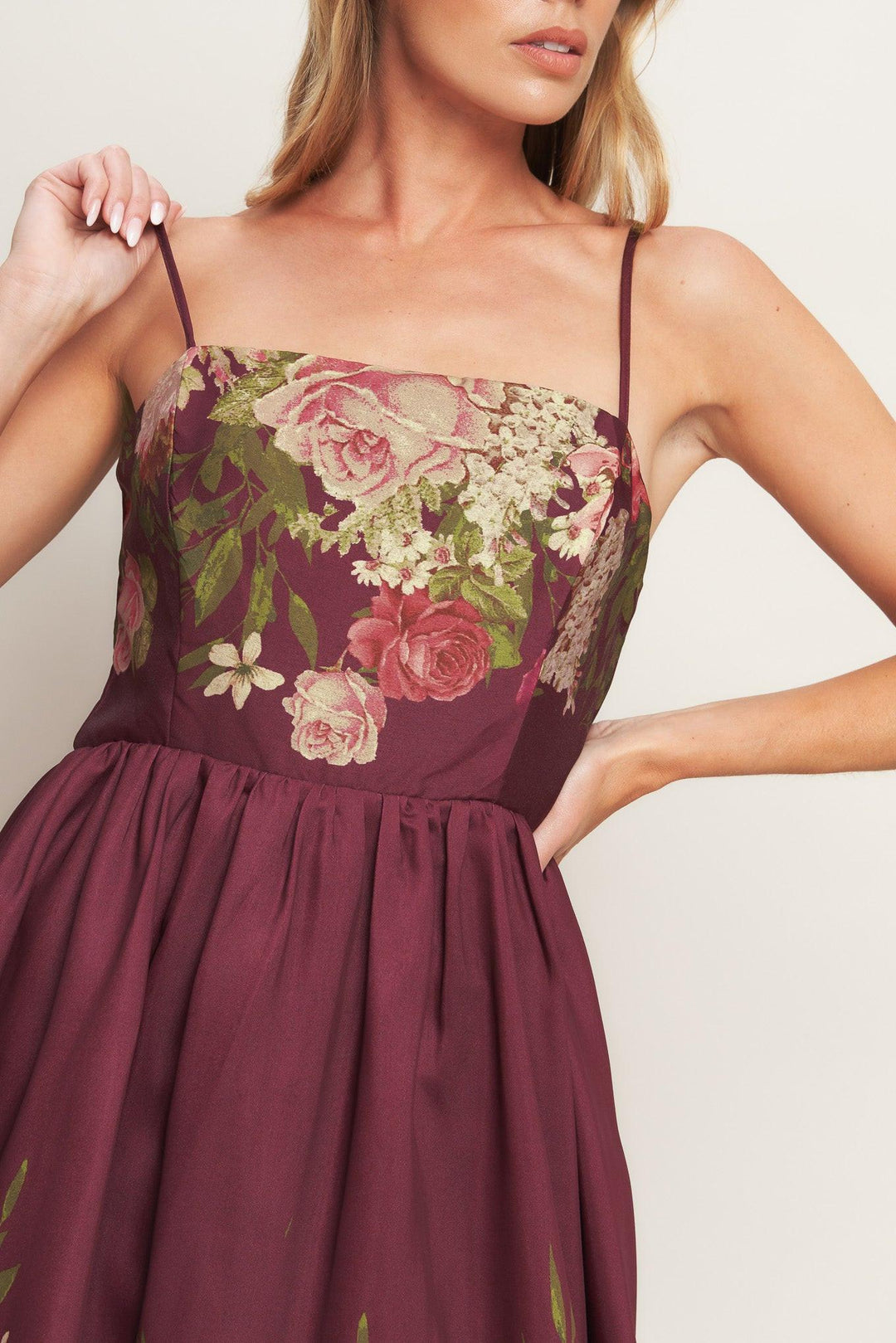 Flying Tomato SECRET GARDEN ROMANCE WOVEN ANKLE DRESS