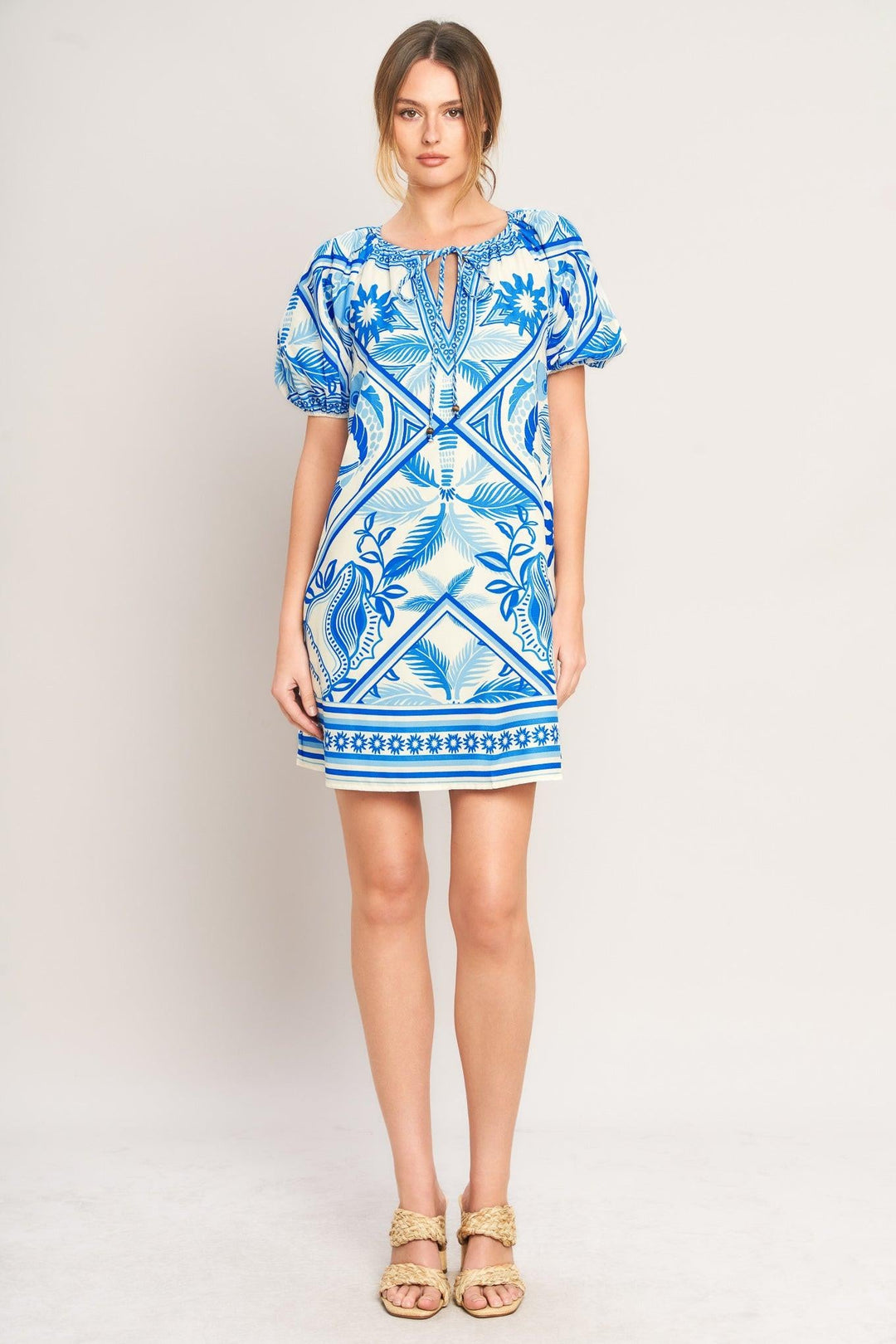 FLYING TOMATO BLUE LAGOON RESORT WOVEN MINI DRESS