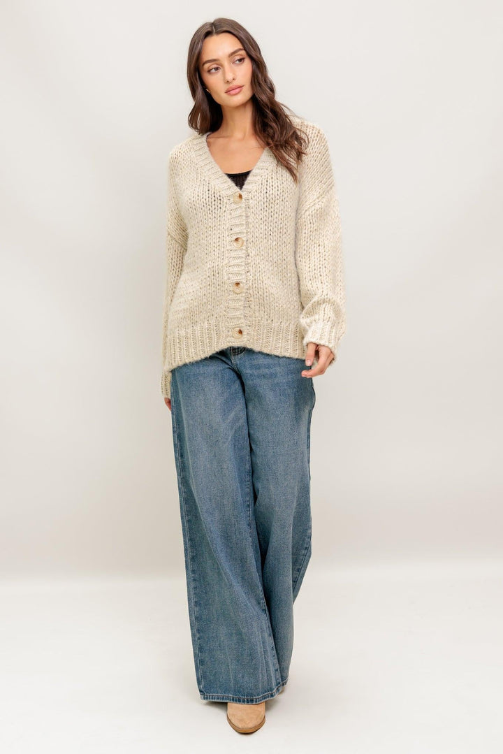 FLYING TOMATO WEEKEND WARMTH SWEATER KNIT CARDIGAN