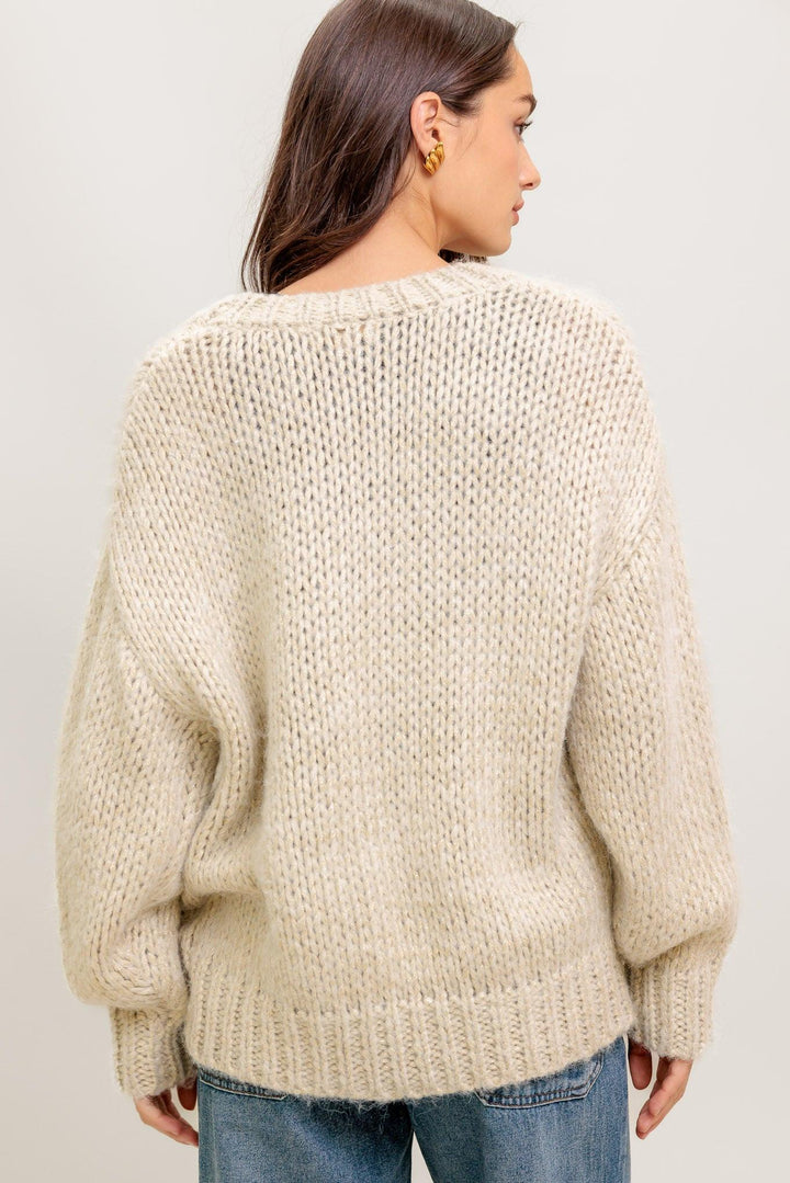 FLYING TOMATO WEEKEND WARMTH SWEATER KNIT CARDIGAN