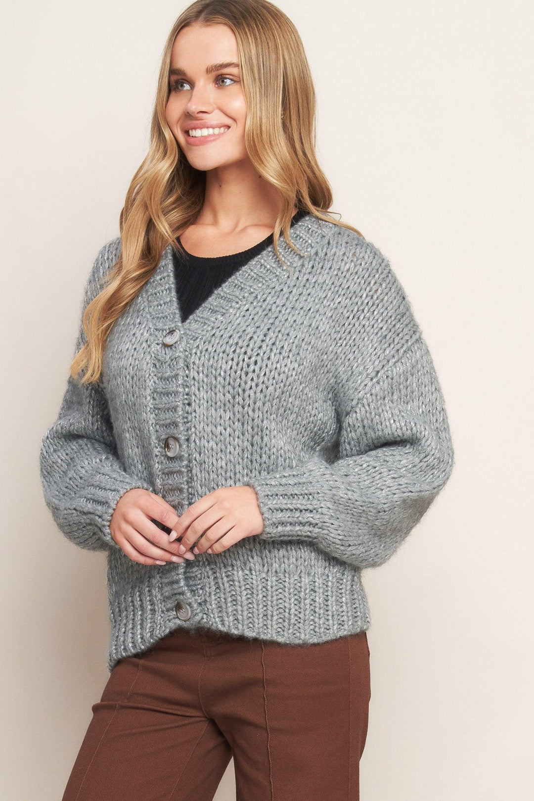 FLYING TOMATO WEEKEND WARMTH SWEATER KNIT CARDIGAN