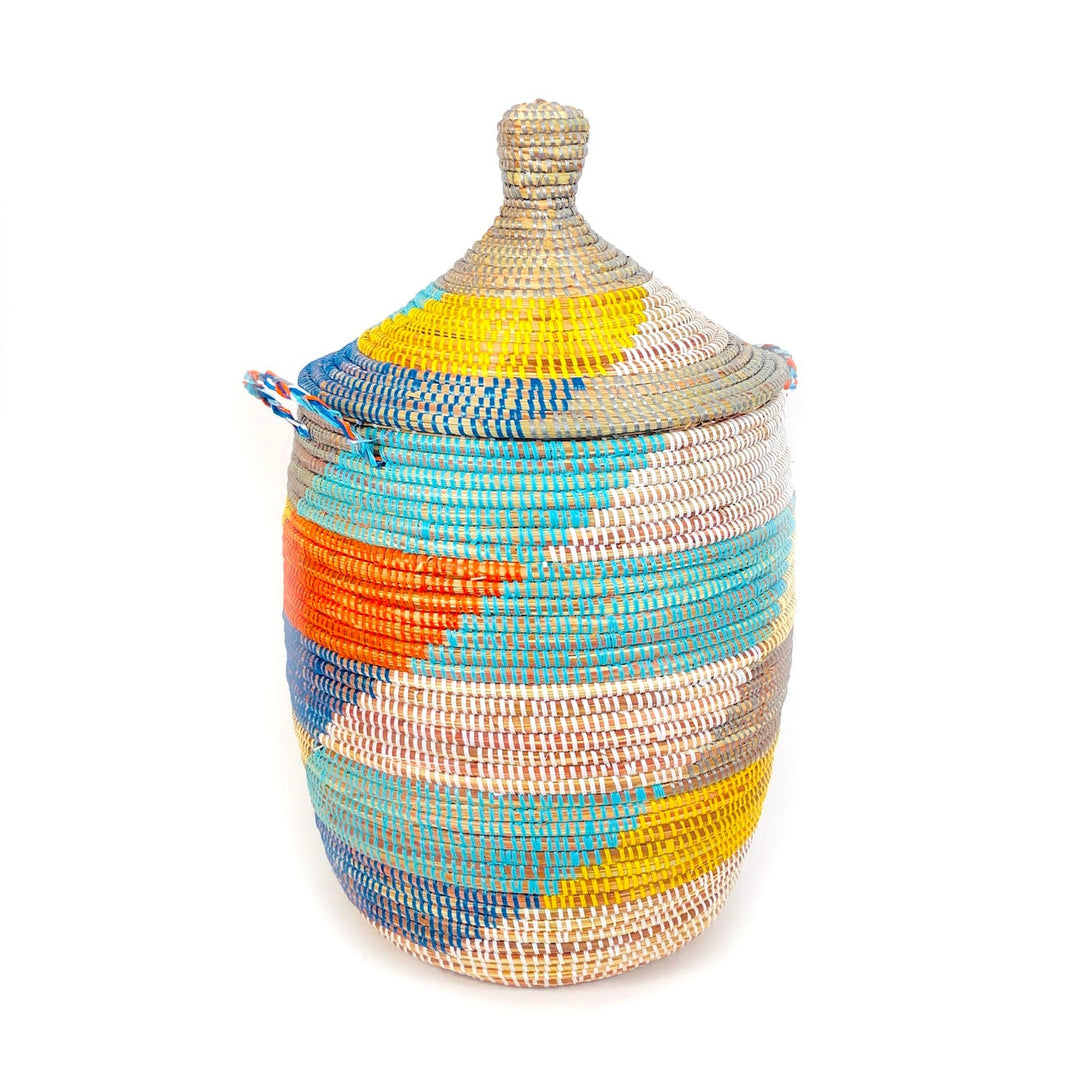 African Handmade in Senegal Multicolor Basket Medium