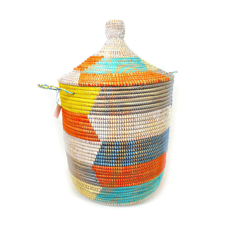 African Handmade in Senegal Multicolor Basket Medium