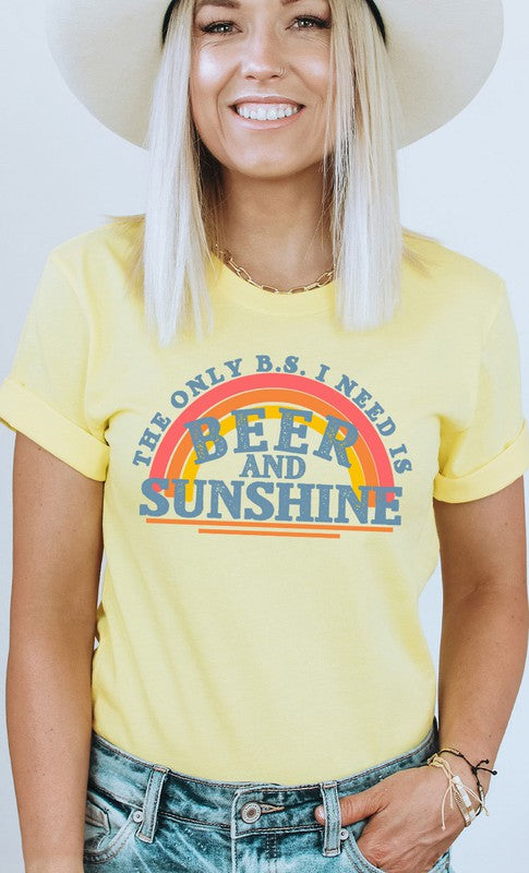 Beer and Sunshine Rainbow Graphic Tee PLUS