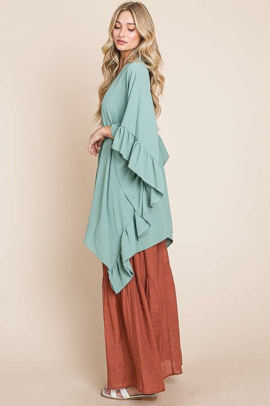 Jade by Jane Wide sleeves ruffle kimono