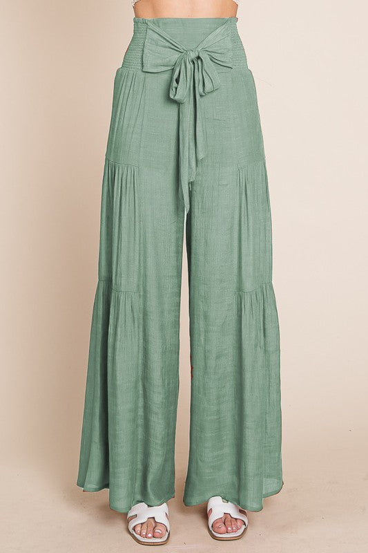 Jade by Jane Tie front ruched waist back pants Plus Size