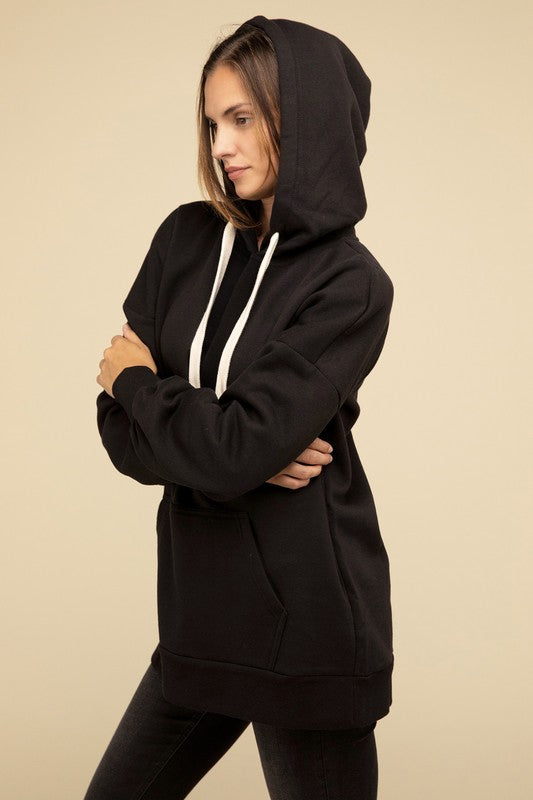 Zenana Oversized Hoodie Longline Sweatshirt