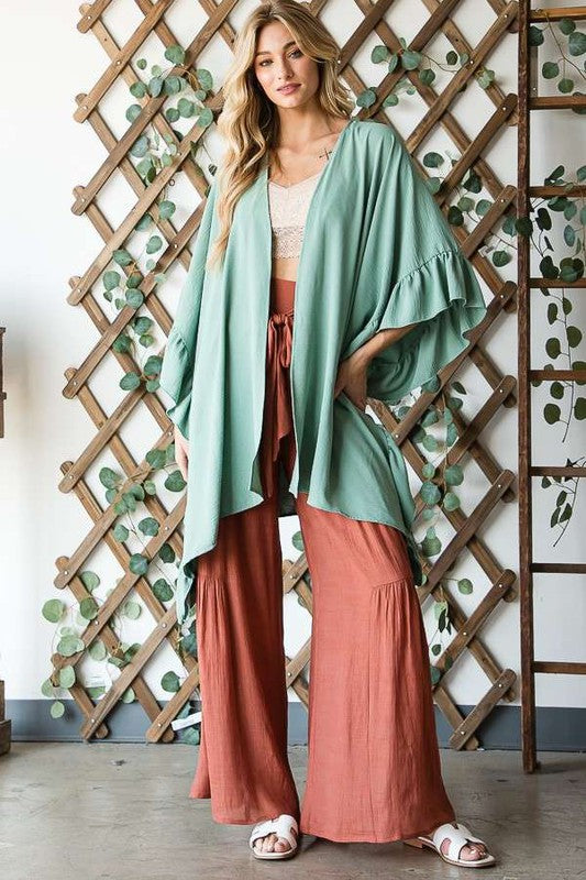 Jade by Jane Wide sleeves ruffle kimono