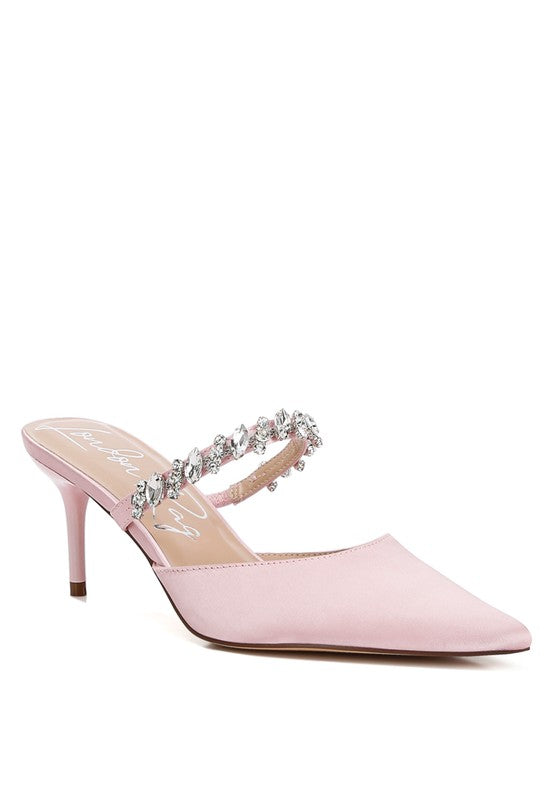 London Rag Sena Diamante Stiletto Mules Sandals