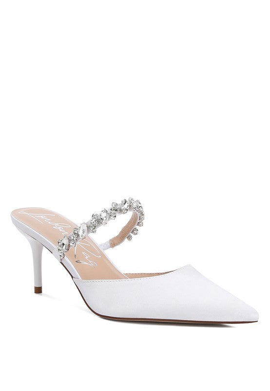 London Rag Sena Diamante Stiletto Mules Sandals