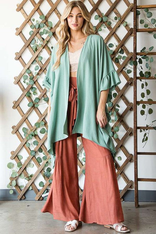 Jade by Jane Wide sleeves ruffle kimono