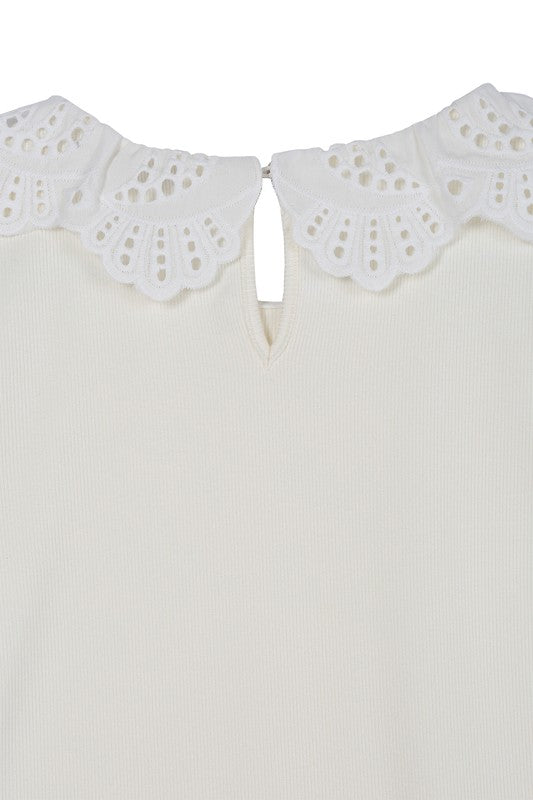 Lilou Crochet Peter Pan Collar Top