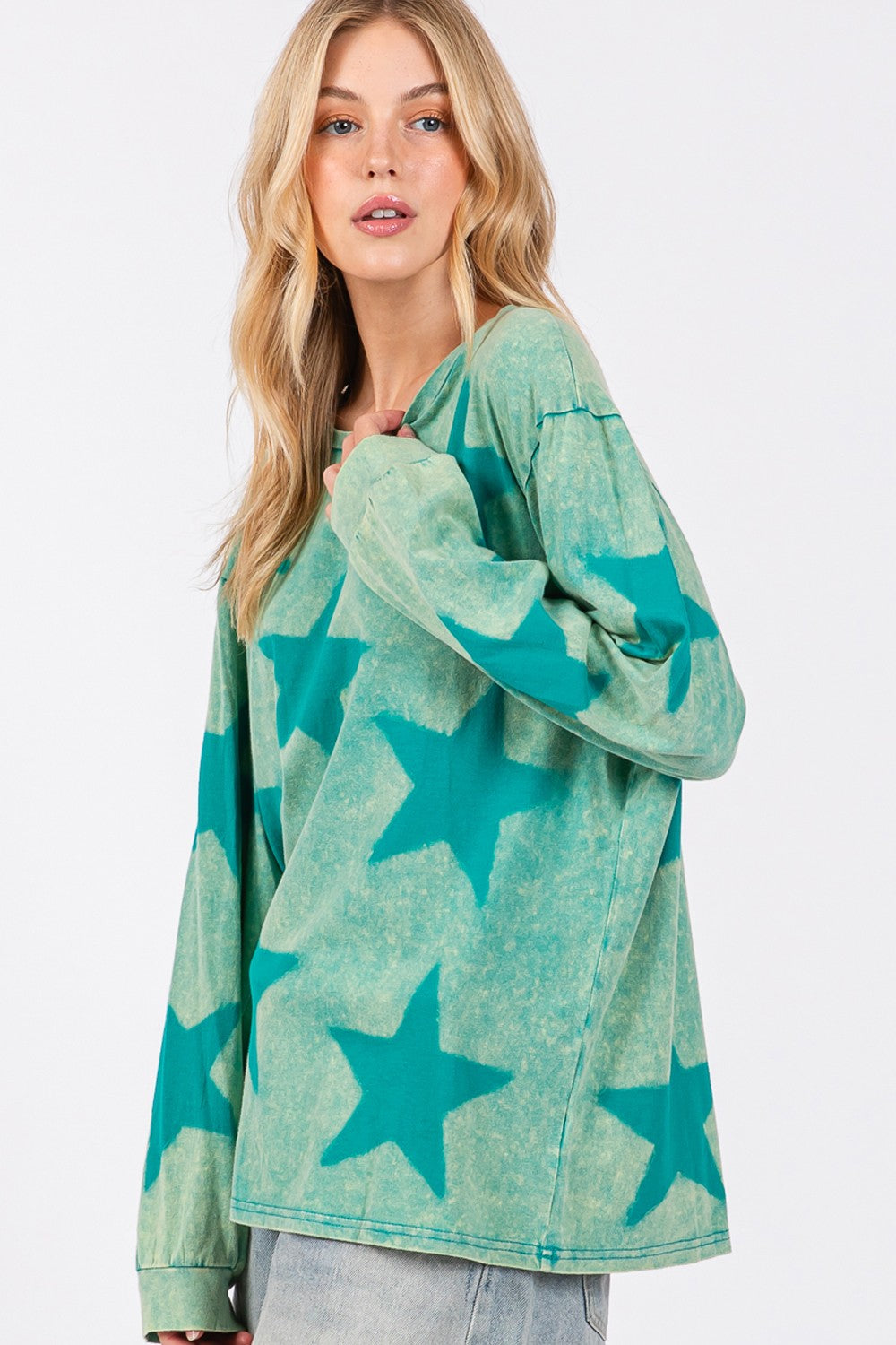 SAGE + FIG Mineral Wash Star Pattern Top