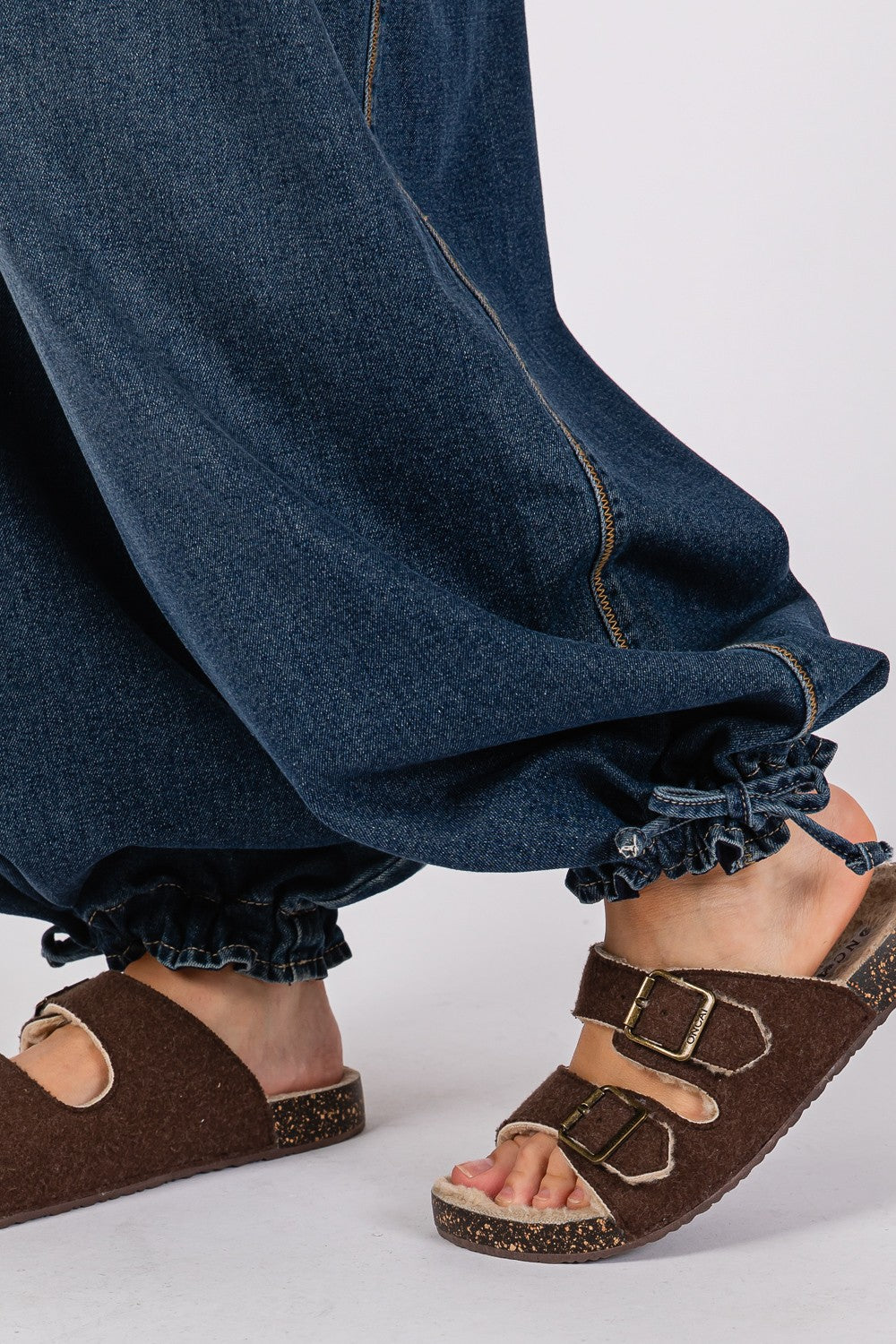 SAGE + FIG Mid-Rise Cargo Convertible Flare or Cinched Jeans