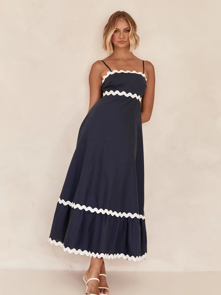 RicRac Spaghetti Strap Maxi Dress