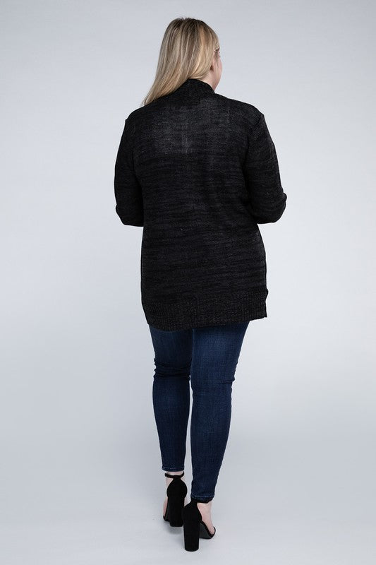 Ambiance Plus Solid Open Front Cardigan