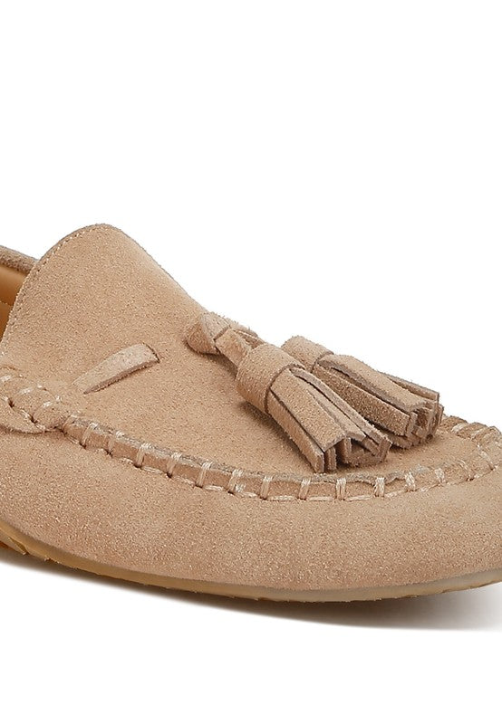 Rag & Co Kipstar Suede Round Toe Tassel Driving Loafers