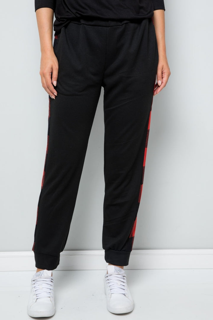 Celeste Plaid Side Print Sweatpants