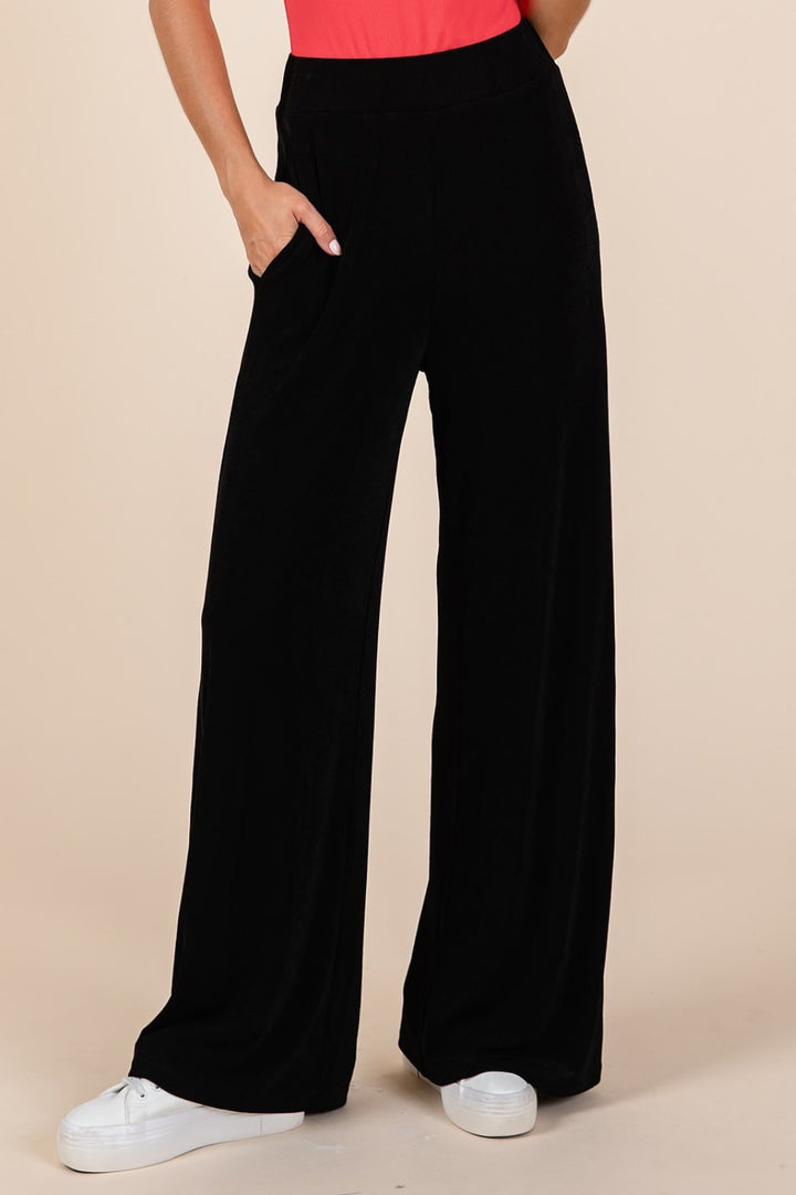 Mittoshop Elastic Waist Pants with Side Pockets - Boho Soho