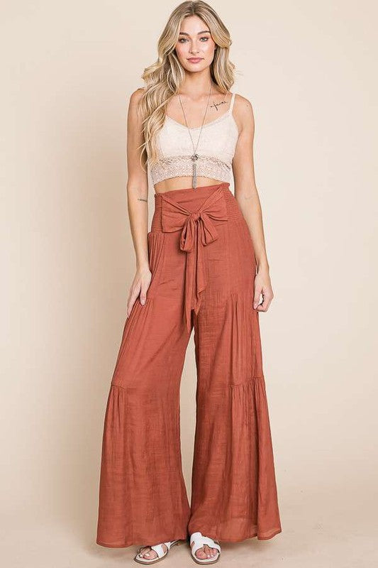 Jade by Jane Tie front ruched waist back pants Plus Size