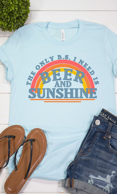 Beer and Sunshine Rainbow Graphic Tee PLUS