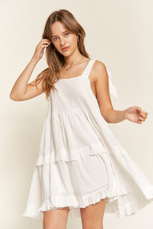 Square neck ruffle dress - Boho Soho